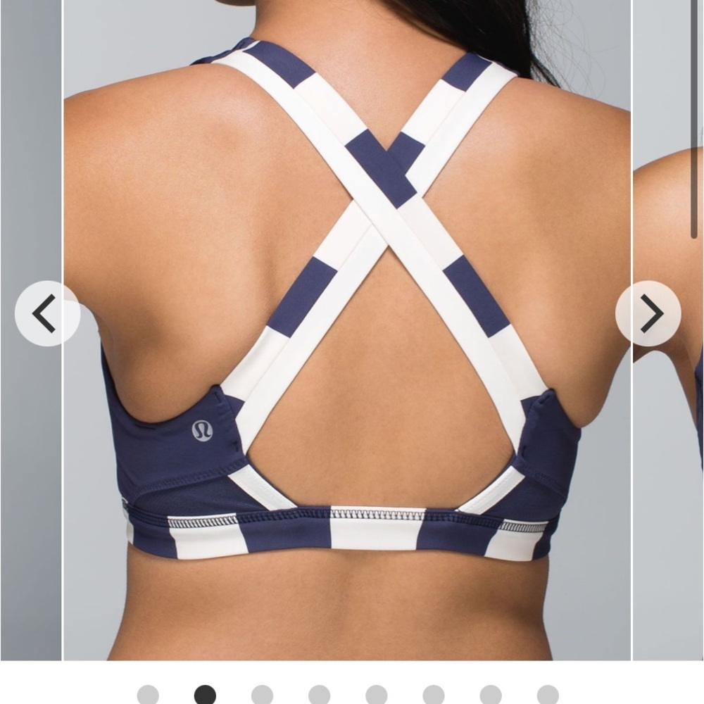 50%offw❤️ Lululemon Run: Stuff Your Bra II Cadet Blue Steep Stripe XS SK87